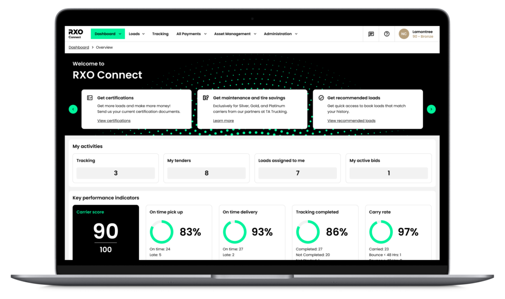 RXO Connect: Carrier Dashboard