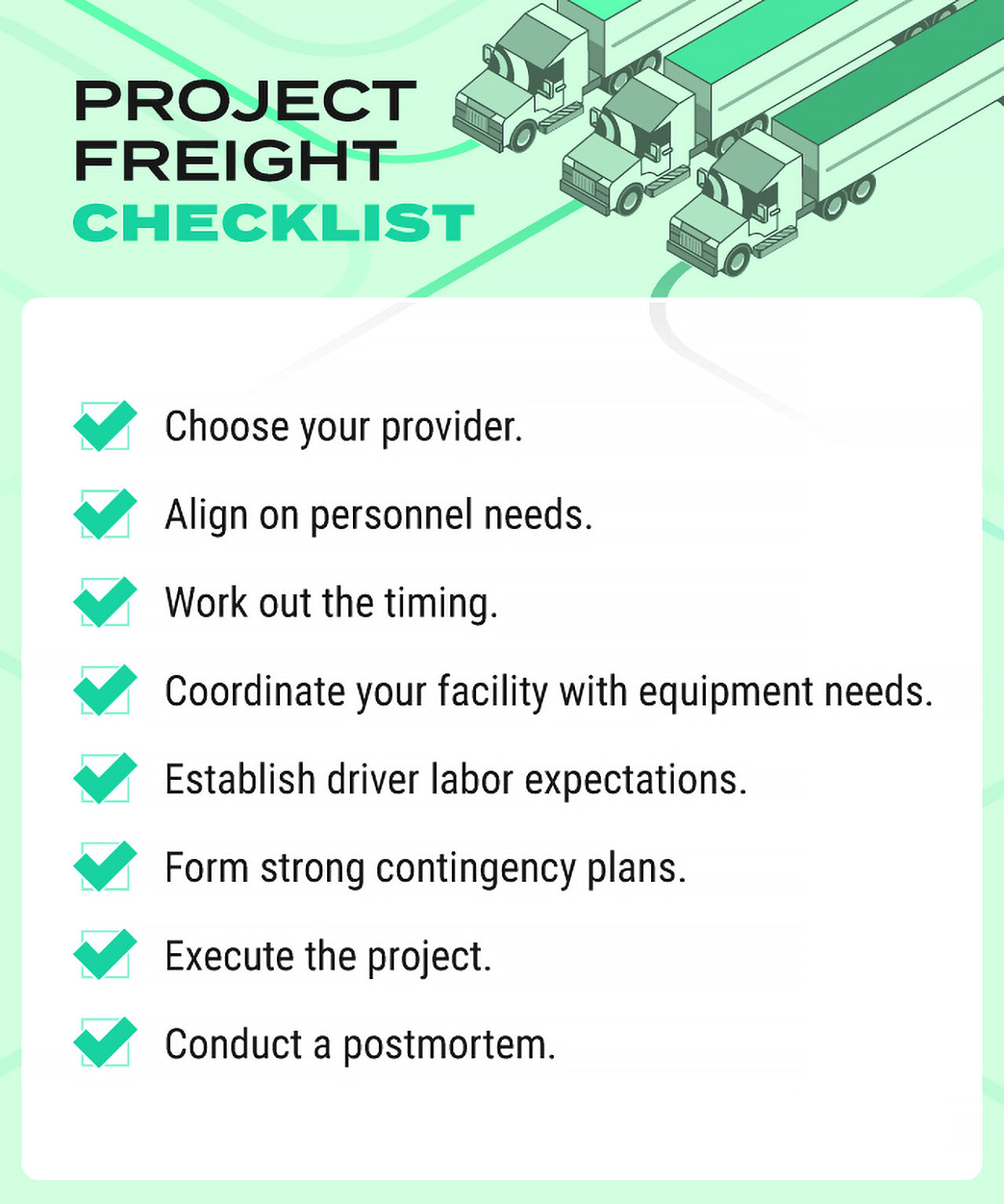 Project Freight Checklist Infographic