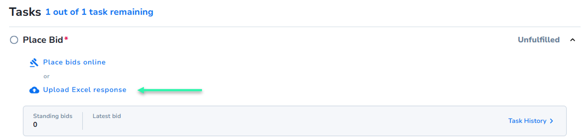 Upload excel response