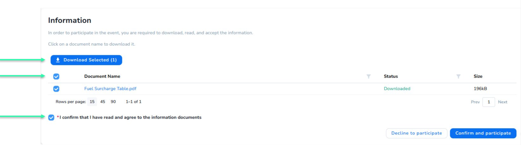 download files and confirm